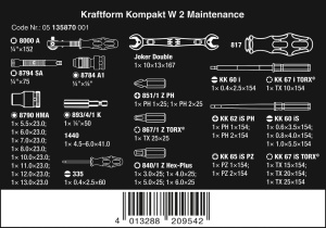 Set de unelte Wera Kraftform Kompakt W 2 Wartung, 35 piese, VDE izolat - Img 2