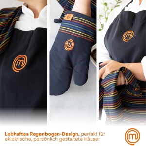 Set de Ustensile de Bucatarie MasterChef - 3 Piese, Negru, 100 Bumbac - Img 2