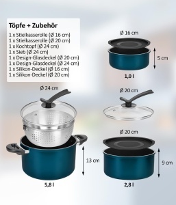 Set de Vase de Gatit Kelton 3 in 1, 27 piese, Antiaderent, Cu Maner Detasabil - Img 9