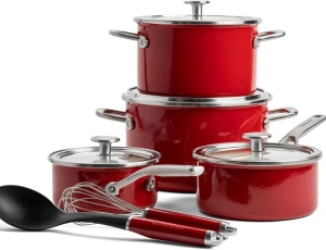 Set de Vase de Gatit KitchenAid Steel Core, 10 piese, Inductie, Empire Rot - Img 1