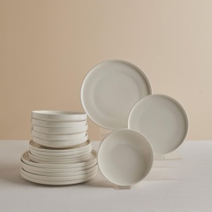 Set de Vase KARACA Stream Bone Felix XL, 18 piese, pentru 6 persoane, portelan alb