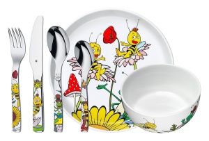 Set de Vase pentru Copii WMF Biene Maja, 6 piese, Cromargan, Spalare in masina de spalat vase