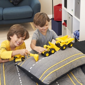Set de vehicule de constructie CAT - 3 piese, 18 cm, cu parti mobile, pentru copii - Img 3