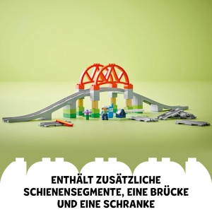 Set Extindere Tren LEGO DUPLO 10426 - Pod, 8 Piese Cale Ferata, Jucarie Educativa - Img 5