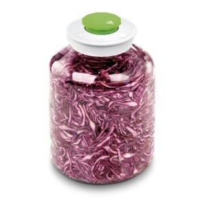 Set fermentare Tescoma 5L cu capac etans si ventil, pentru varza murata