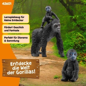 Set Figurine Gorilla Familie Schleich WILD LIFE, 3 piese, Detaliu si Calitate - Img 6