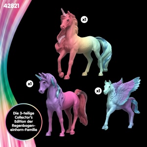 Set figurine Regenbogeneinhorn Schleich 42821 3 piese, design detaliat - Img 4