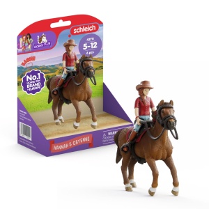 Set figurine schleich Horse Club Hannah si Cayenne, 6 piese, pentru copii de la 5 ani