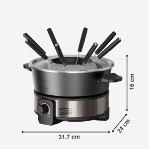 Set fondue electric BlackDecker BXFC1000E 1000W 2L Termostat reglabil - Img 8