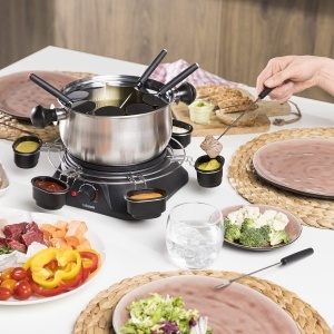 Set fondue Tristar FO-1109, 1.3L, 1400W, 8 persoane, otel inoxidabil - Img 2