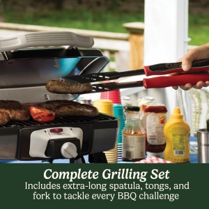 Set Grill Cuisinart 3 piese Spatula, Furculita si Zange din Otel Inoxidabil, Maner Lung - Img 3