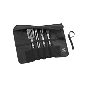 Set Grill ZWILLING BBQ 5 piese, ustensile din otel inoxidabil, manere lungi, cu geanta
