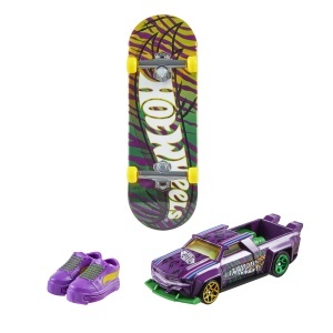 Set Hot Wheels Skate cu Fingerboard, Pantofi si Vehicul Metalic, Lila - Img 3