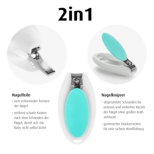 Set ingrijire bebelusi Reer BabyCare 5 piese perie par natural foarfeca siguranta - Img 5