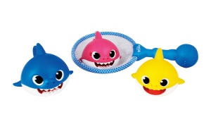 Set jucarii baie ODS 48822 Baby Shark cu plasa PVC moale 3 figurine - Img 4