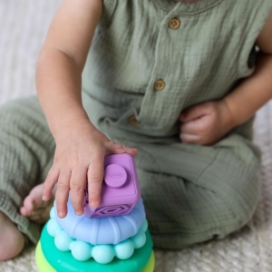 Set jucarii bebelusi Infantino - Inele si cuburi senzoriale dezvoltare motorie 6 luni - Img 2