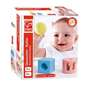 Set Jucarii Hape Geometric Rattle - Dezvoltare Senzoriala si Motorie pentru Bebelusi 0 Luni - Img 7