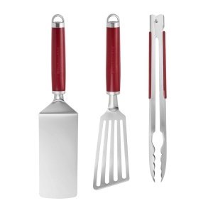 Set KitchenAid pentru Gratar de Interior 3 Piese Rosu Empire Otel Inoxidabil