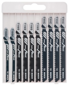 Set lame fierastrau pendular Bosch Professional 10 piese Basic for Wood pentru lemn negru