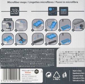 Set lavete mop microfibra Rowenta ZR0095, compatibil Aqua X-Force, negru - Img 3