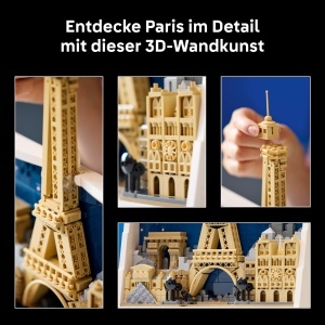 Set LEGO Architecture Paris Stadt der Liebe 21064, 958 piese, decoratiune 3D - Img 6