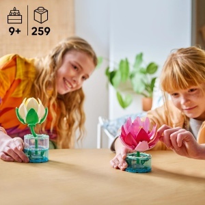 Set LEGO Botanicals Seerosen 11511, 259 piese, 2 flori, decoratiuni interioare - Img 6
