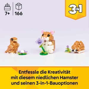Set LEGO Creator 3in1 Hamster cu Floare - 166 piese, pentru copii 7 - Img 2