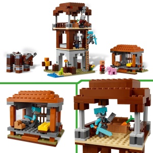 Set LEGO Minecraft - Verwuster la Postul de Plunderi - 665 piese, 4 Minifigurine - Img 3