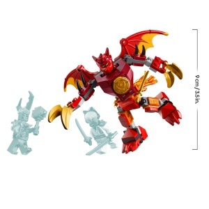 Set LEGO NINJAGO Kais Drachen-Mech Battle 71851 cu 3 Figurine, 85 Piese - Img 7