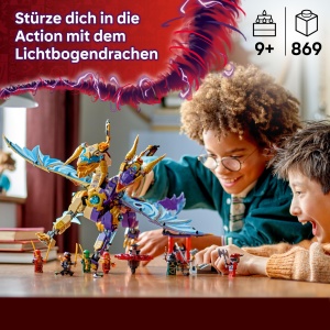 Set LEGO NINJAGO Lichtbogendrache 71836 cu 8 Minifiguri si Spinjitzu-Spinner - Img 2