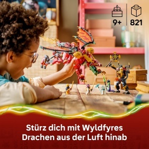 Set LEGO NINJAGO Wyldfyres Drachenmech 71868 - 2-in-1, 821 piese, 6 minifigurine - Img 2