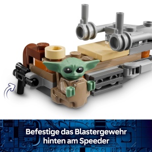 Set LEGO Star Wars Mandalorian si Grogu pe Speeder Bike - 58 piese, cadou pentru copii 6 - Img 3