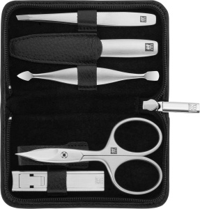 Set manichiura premium ZWILLING 5 piese piele Yak negru