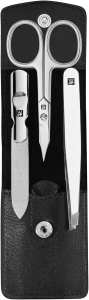 Set manichiura ZWILLING Classic, 3 piese, etui din piele neagra, inox