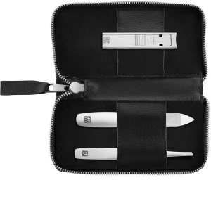 Set manichiura ZWILLING cu 3 piese, instrumente din otel inoxidabil, etui din piele ecologica