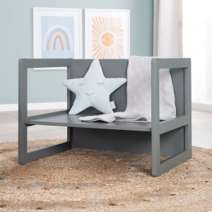 Set mobilier copii Roba 3in1 multifunctional lemn MDF culoare antracit - Img 7