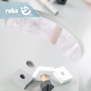Set mobilier copii Roba din lemn 3 piese masa cu spatiu de depozitare si 2 scaune grinatural - Img 5
