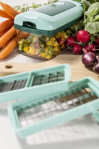 Set Nicer Dicer Fusion Julietti Genius 16 piese Mint verde, 26.5 x 11.5 x 14.5 cm - Img 9