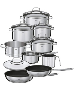 Set oale si tigai ROSLE Elegance, 10 piese, inox, compatibil inductie, cu capac de sticla