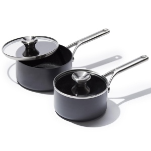 Set OXO de Oale Ceramice Antiaderente, 16 cm si 18 cm, cu Capac