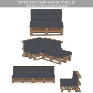 Set Perne pentru Paleti VOUNOT, Waterproof, 120x80 cm, Gri - Img 6