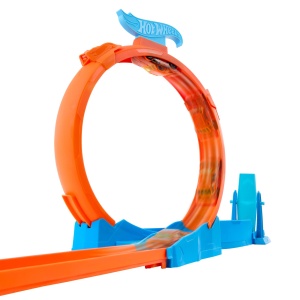 Set Pista Hot Wheels cu 3 Loopinguri, Auto Die-Cast 164, Sistem Rapid de Asamblare - Img 3