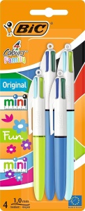 Set Pixuri BIC 4 Culori, 4 bucati (2 Mini, 2 Original), 1.0 mm, Diverse Culori