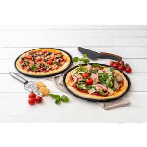 Set Pizzet Zenker 7513, 3 piese, 2 Pizzablechi antiaderente, 1 Schneidheber, Negru - Img 2