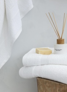 Set prosoape de baie Todocama, 100 bumbac, 550 gm, alb - Img 4