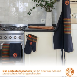 Set prosoape de bucatarie MasterChef, 4 buc, 100 bumbac, negru, design curcubeu - Img 8