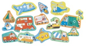 Set puzzle vehicule clasice 15 modele pentru dezvoltarea creativitatii si coordonarii