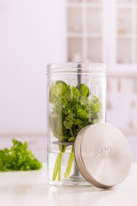 Set recipient pentru plante aromatice Kilner, 1 l, cu capac din inox si suport din silicon - Img 3