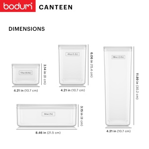 Set recipiente depozitare Bodum CANTEEN 6 piese BPA-free stivuibile transparente - Img 3