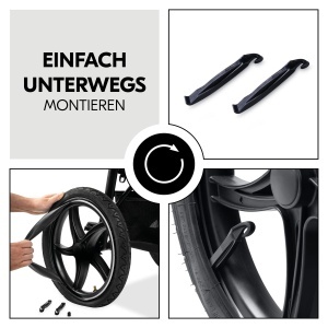 Set reparatie carucior Hauck Pushchair Repair Kit 3W 2x 16 inch 1x 12 inch inclusiv levier Negru - Img 4